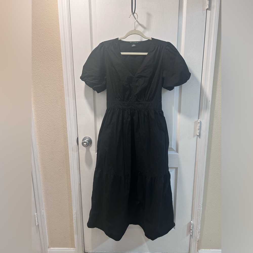 French Connection Women's Puff Sleeve Maxi Dress, Black, Size M